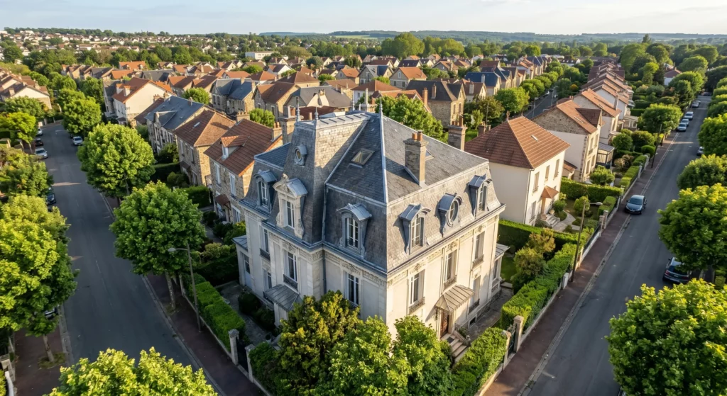 Toiture en ardoises naturelles d'une villa à Saint-Germain-en-Laye (78100) — intervention couvreur