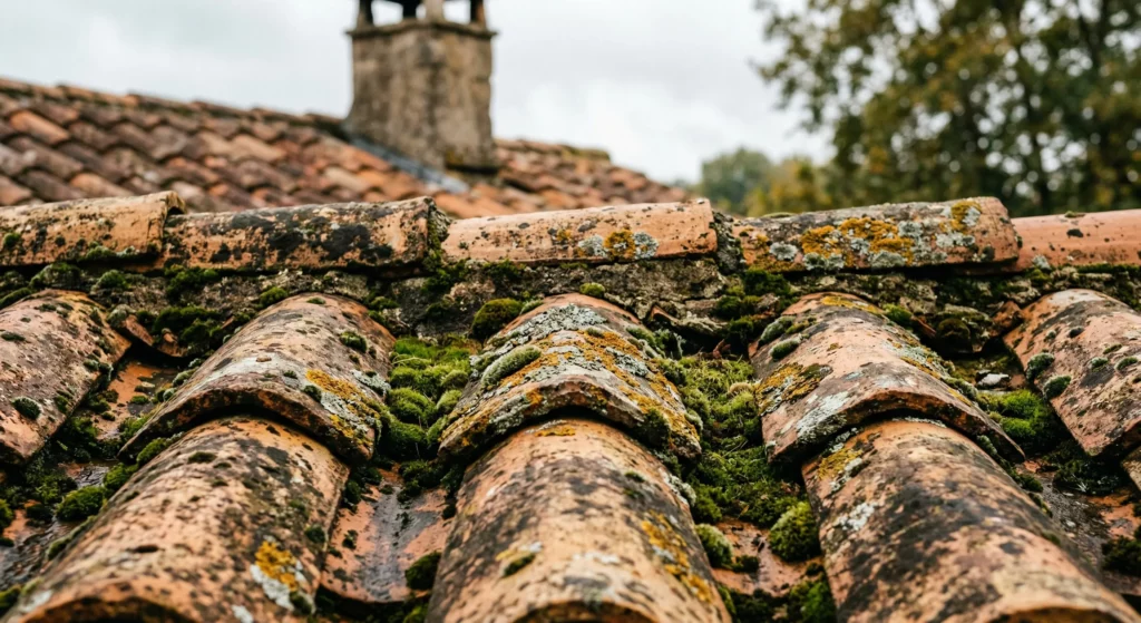 Démoussage toiture — mousse et lichen sur tuiles — couvreur 78 Yvelines