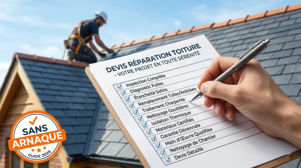 Devis réparation toiture : guide 2026 des 12 éléments obligatoires