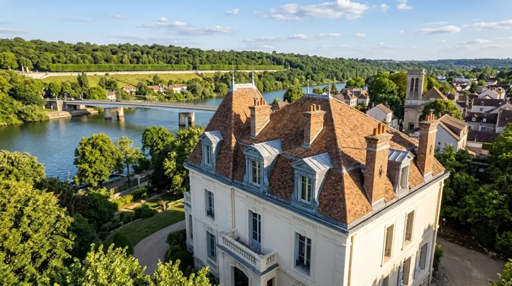 Couvreur Le Pecq 78230 — toiture tuiles mécaniques villa Belle Époque bords de Seine Terrasse Saint-Germain Yvelines