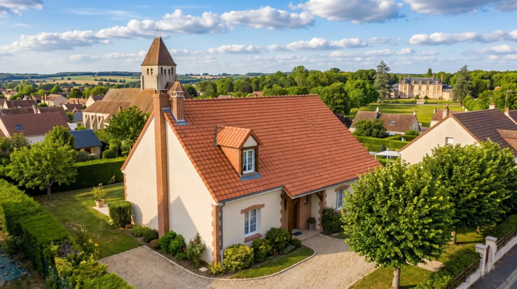 Couvreur Plaisir 78370 — toiture tuiles mécaniques pavillon Saint-Quentin-en-Yvelines avec église Saint-Pierre
