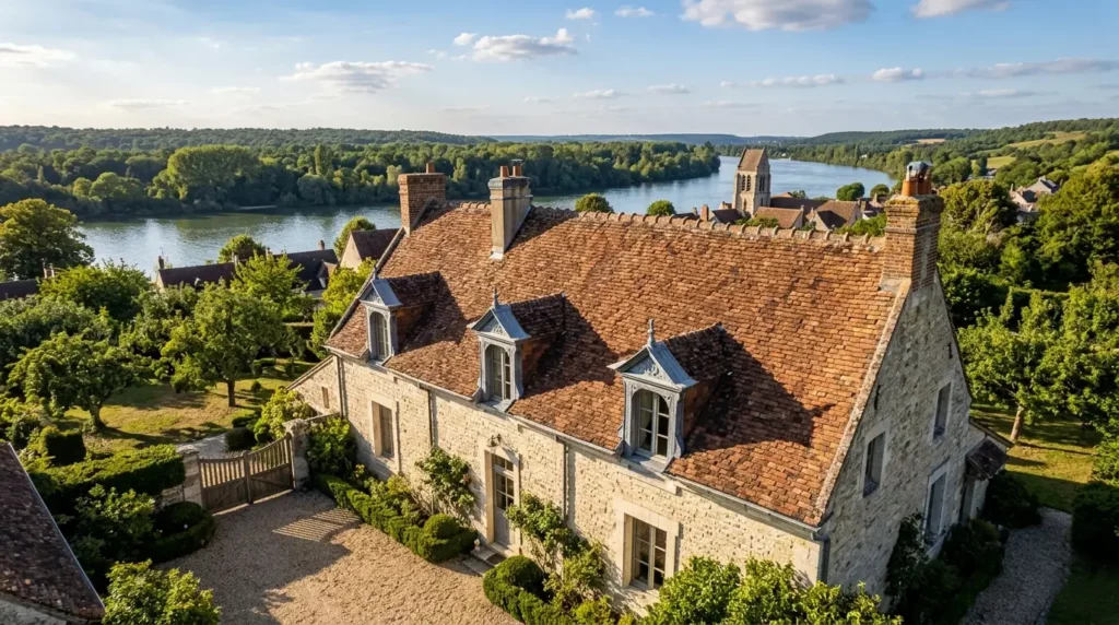 Couvreur Freneuse 78840 — toiture tuiles plates maison pierre calcaire Boucles Seine forêt Moisson Yvelines GPSEO